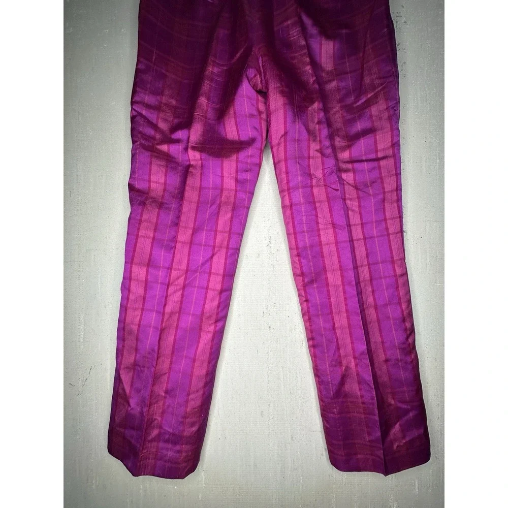 Vintage SilK Y2K Ice Brand Pink/Purple Plaid Patterned Pants | RARE | Size: 10 - Picture 10 of 13